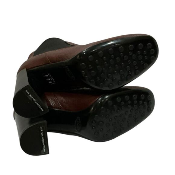 Tod’s Tronchetto Donna Calfskin Leather Ankle Boot Burgundy Size 38 Italy 8 US - Picture 11 of 16